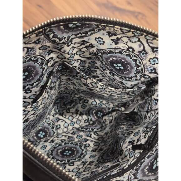 Vera Bradley Leather Cross Body Bag Quilted Paisley Lining Adjustable Moto - Picture 7 of 15